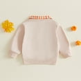 thumbnail image 6 of Toddler Baby Boy Girl Halloween Sweatshirt Pumpkin Embroidery Quarter Zip Collar Long Sleeve Shirt Tops Fall Winter Clothes 1-5T, 6 of 9