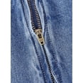 thumbnail image 3 of Womens Blue Pleated A-Line Denim Skirt Casual Mini Skirt, 3 of 5
