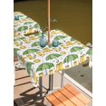 thumbnail image 2 of Outdoor Tablecloth with Umbrella Hole for Patio/Picnic/Party/Camping, Cute Green Umbrella Waterproof Table Cloth Square Cover Washable, Cartoon Rain Boots (60"x 60"), 2 of 8