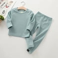 thumbnail image 1 of Pijamas de algodón para niños y niñas, ropa de dormir de color sólido, trajes de Navidad, otoño, 1 of 4