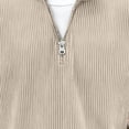 thumbnail image 4 of Tdoqot Boys Corduroy Sweatshirt Quarter Zip- Pullover Fashion Long Sleeve Casual Kids Tops Khaki Size 12, 4 of 5