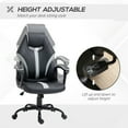 thumbnail image 3 of Vinsetto Racing Style Gaming Chair with Adjustable Height Armrests Gray, 3 of 9