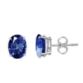 thumbnail image 3 of Oval Sapphire Earrings in Sterling Silver ( 6x4 mm ), 3 of 5