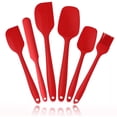 thumbnail image 1 of Heat Resistant Silicone Spatulas Set 6pcs, Seamless Design Non-Stick Mixing Spatulas with Stainless Steel Core, Premium BPA-Free Rubber Spatula Baking Cooking Utensile for Home Kitchen BBQ (black), 1 of 7