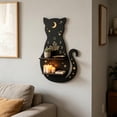 thumbnail image 5 of Floating Shelves Wooden Wall Shelf Black Display Rack Wall Storage Organizer for Living Room Bathroom Entryway by PALIFEUR, 5 of 7