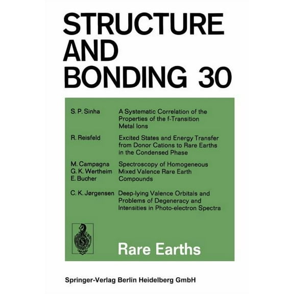 Structure and Bonding Structure and Bonding, Book 30, (Paperback)