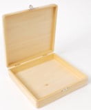 Hello Hobby Wood Cigar Box, Unfinished Rectangular Craft Storage, 8.54 x 8.15 x 1.73 Inches