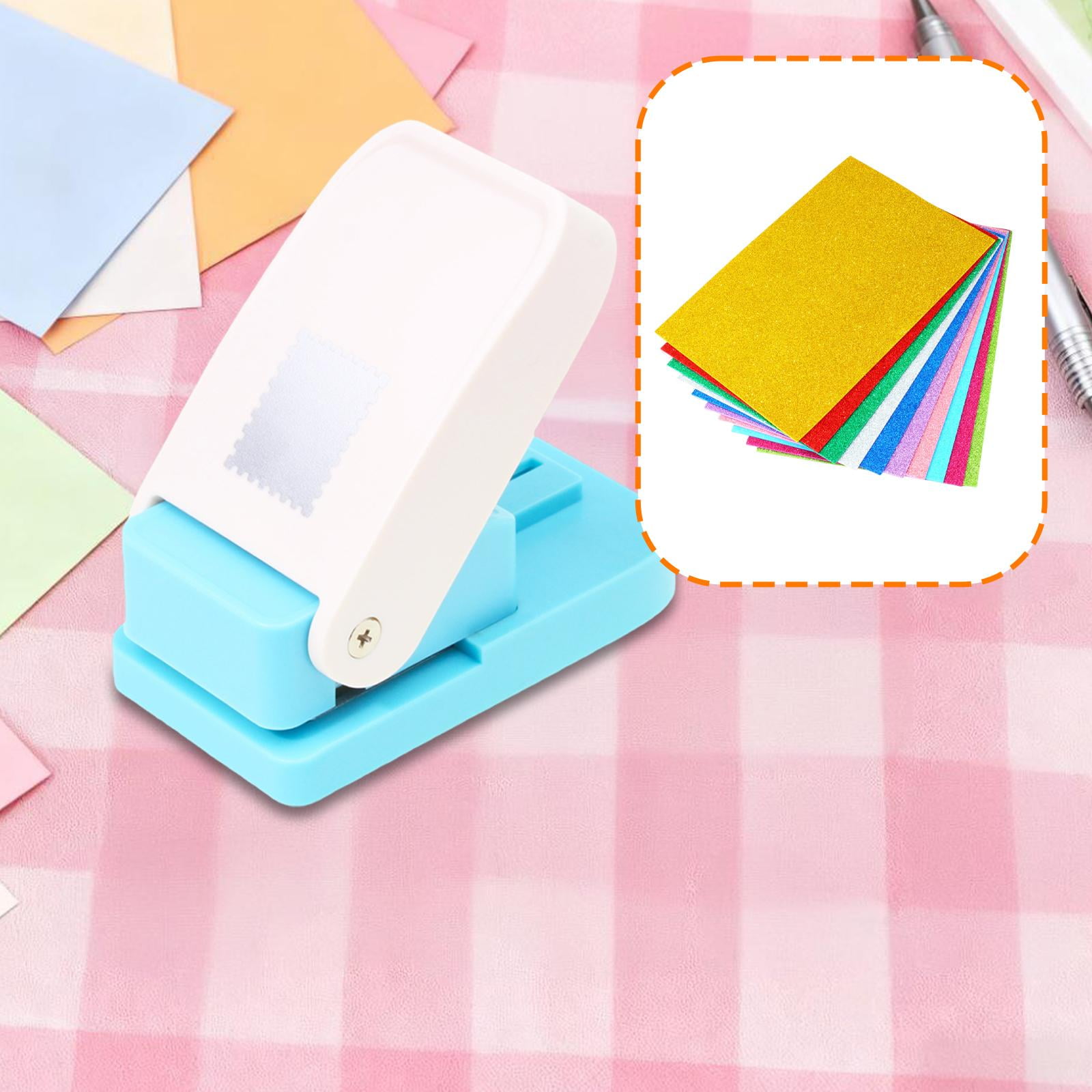 HOMYL Paper Punch with Stamps, Punch with 10 Sheets of Glitter Foam, for Scrapbooking,