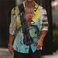 thumbnail image 1 of 2024 nueva moda música notación graffiti súper genial calle exterior chaqueta de hombre solapa camisa ropa ropa S—6XL, 1 of 6