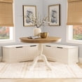 thumbnail image 2 of Linon Troyin Table d'Angle de Rangement Sans Dossier Blanche et Table Ronde en Blanc/bois Naturel, 2 of 15