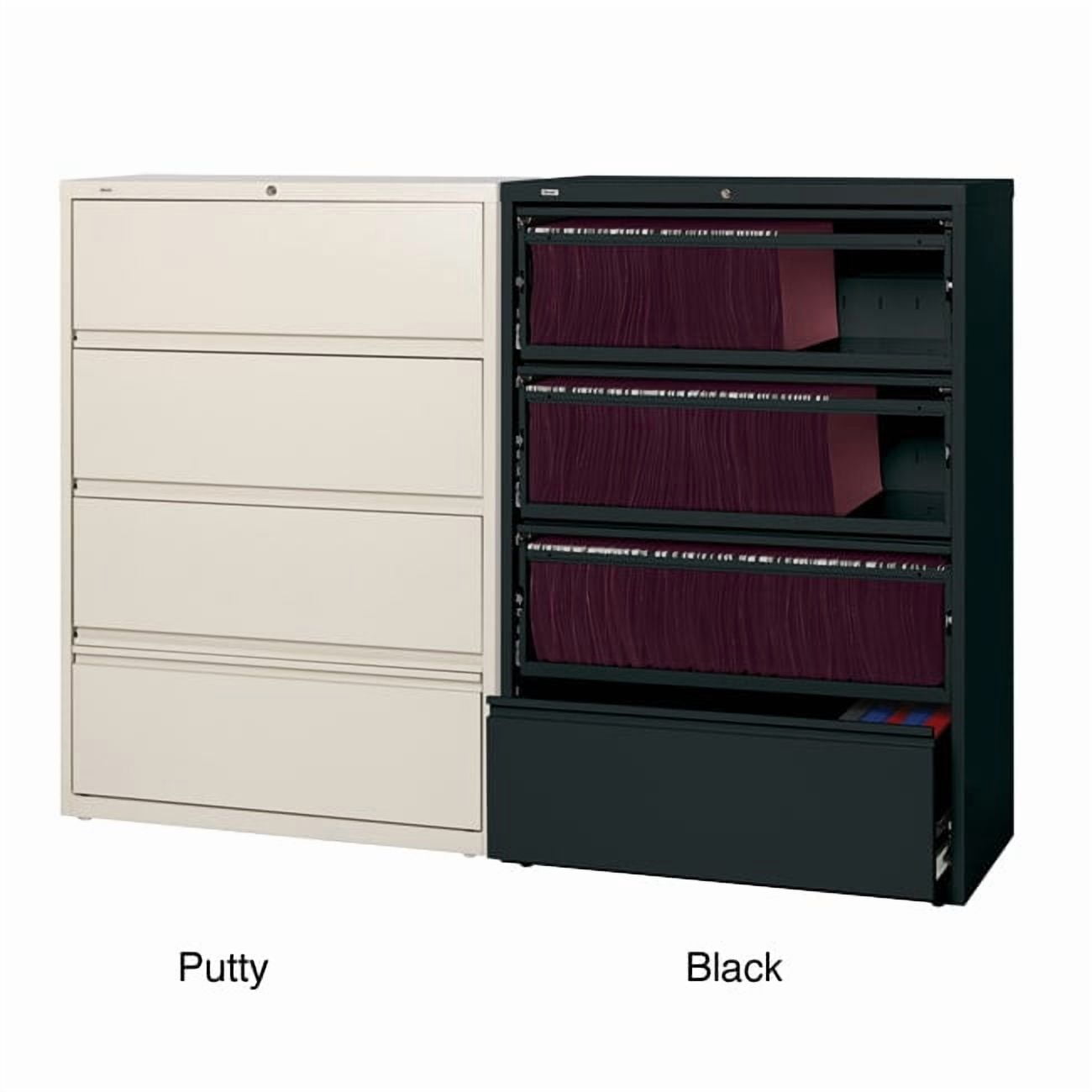 Hirsh 36 inch Wide 4 Drawer Metal Lateral File Cabinet with Roll-Out Shelves for Home and Office, Holds Letter, Legal and A4 Hanging Folders, Black