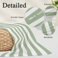 thumbnail image 3 of Sage Green Striped Small Pillow Covers, Farmhouse Sage Green Stripes Soft Breathable Throw Pillow Cases with Invisible Zipper, Decorative Pillowcase Pillows Protectors for Sofa Bed Chair 12"x20", 3 of 9