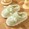 thumbnail image 2 of Wovix Women's Cartoon Fuzzy Slippers Animal Shape Plush Slippers Thick Sole Solid Color Soft Winter Indoor Slippers Casual Durable Bedroom Shoes, 2 of 5