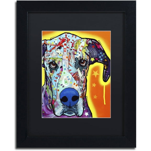 Trademark Fine Art "Great Dane" Canvas Art by Dean Russo, Black Matte, Black Frame
