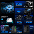thumbnail image 3 of Computadora Escritorio Completa Xtreme PC Gaming Intel Core i5 14400 16GB SSD 1TB Monitor 23.8 75Hz WIFI Black gaming ligero, oficina, estudio y hogar, 3 of 6