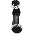 thumbnail image 5 of Lauren Lorraine Sizzle Black Pearl & Gem Embellished High Heel Two Piece Sandals, 5 of 6