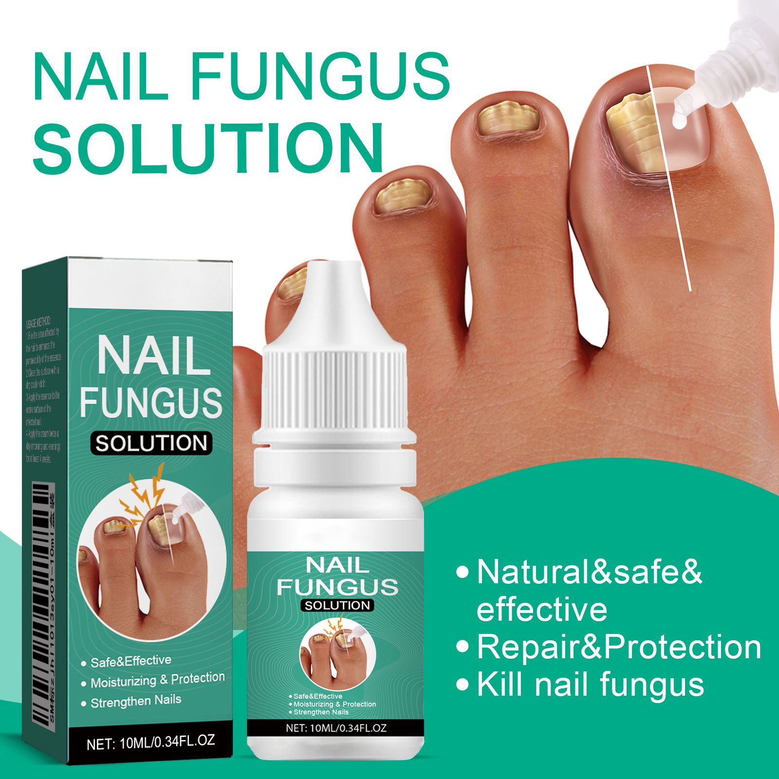 Alvantor Toenail Fungus Treatment for Damaged Nails, Moisturizing & Brightening Serum for Hands, Feet & Toenails, 0.34fl oz