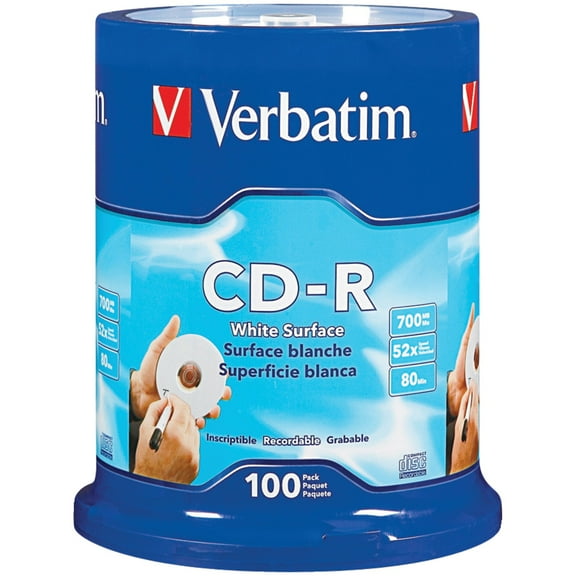 Verbatim 700 MB 80-Minute Digital Vinyl CD-Rs (100 Pack)