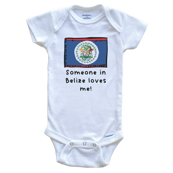 Someone in Belize Loves Me Belizean Flag Cute Baby Bodysuit