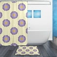 thumbnail image 2 of Coolnut Shower Curtain and Rug Set, Flower On Ivory Beige Polyester Waterproof Bath Curtain and Mat for Bathroom with Hooks, 72" x 72", 2 of 6