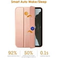 thumbnail image 6 of DTTO for iPad 9th/8th/7th Generation 10.2 inch 2021/2020/2019 Case, Premium Silk Pattern Slim Trifold Stand Cover - Lightweight Smart Auto Wake/Sleep Shell with Protective Hard Back, Rose Gold, 6 of 6