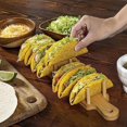 thumbnail image 2 of FYBTO Bamboo Taco Holders, Holds 8 Tacos Each Taco Tray Design Allows for Multi-Use Food Tray, Charcuterie Tray. Great Housewarming Gift & Kitchen Accessory-0621, 2 of 5