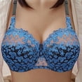 thumbnail image 6 of Feancey 2 Pack Push Up Bras for Women Lace Embroidered Plus Size Bra Semi See Through Underwire Brassiere Support Lift Up Bralettes Blue L, 6 of 10