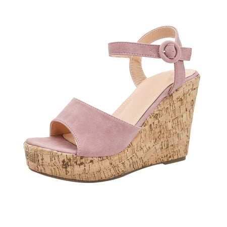 

CieKen Women s Ladies Fashion Wedge Platform Peep Toe Buckle Strap Sandals Shoes