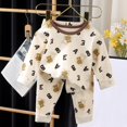 thumbnail image 2 of ITSAME Girls 2 Piece Outfit Long Sleeve Crewneck Pullover and Pants Letter Print Comfy Loungewear Set Size 3T, 2 of 5