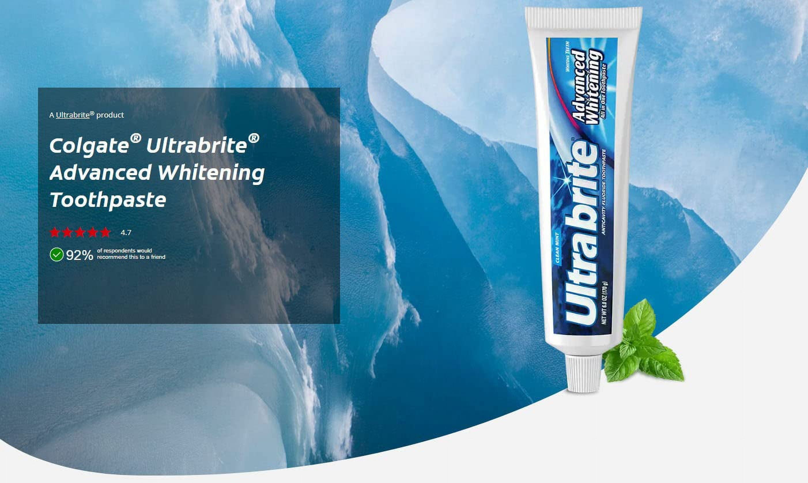 Colgate Ultra Brite Advanced MMF7&nbsp;Whitening Fluoride Toothpaste, Clean Mint, 6 Count