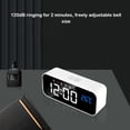 thumbnail image 2 of Reloj despertador electrónico Yuarrent Digital LED Control de voz recargable Snooze blanco, 2 of 6