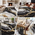 thumbnail image 6 of Abstract Marble Area Rugs 5x7 ft Gold Texture Simple Black White Modern Washable Rug Non Slip Indoor Carpet Absorbent Floor Mat for Living Room Bedroom Dining Room, 6 of 9