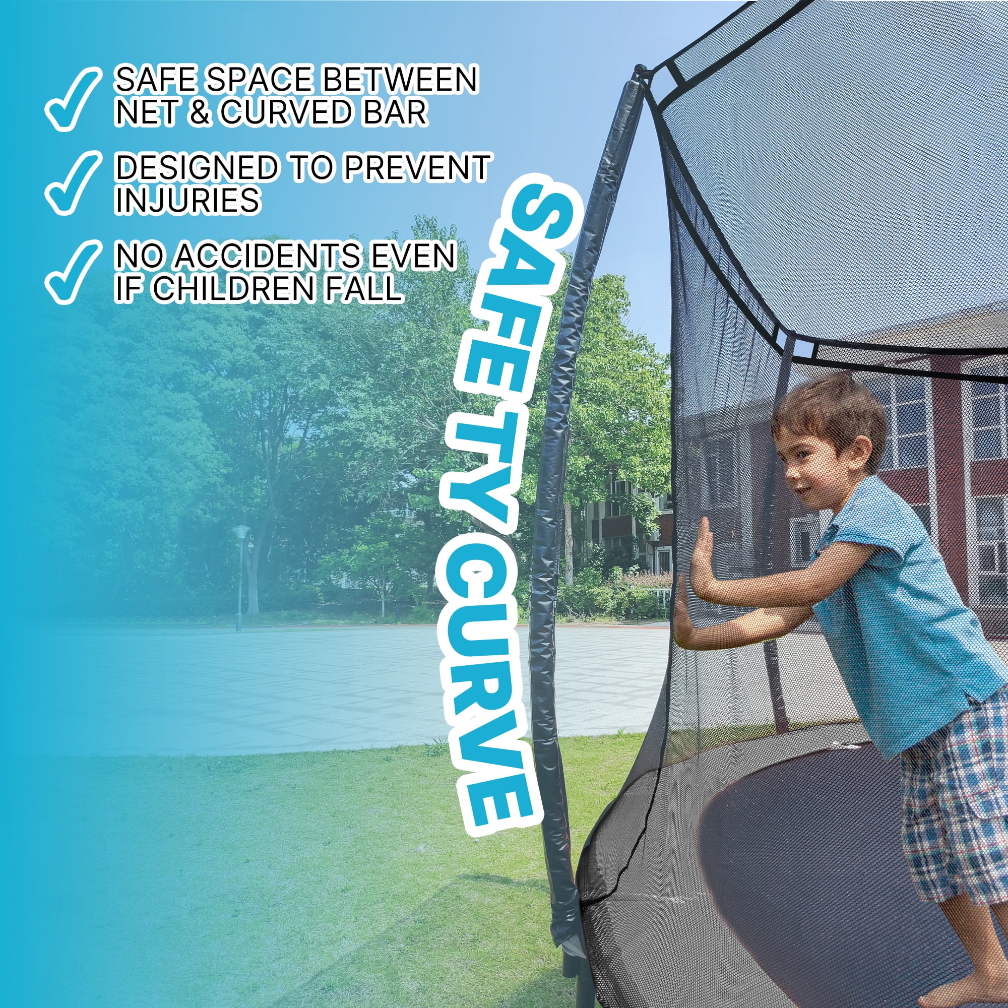 LeJump Outdoor Springless Trampolines  Smart 12 Ft Non-Spring Big Trampoline with Enclosure Net, Backyards Trampoline for Adults and Kids Heavy Weight Limit (12Ft)