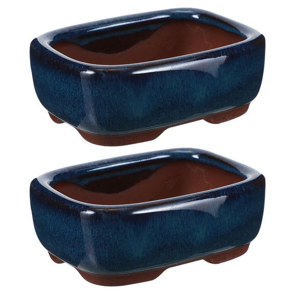 Worgeous  2 Pcs Ceramic Flowerpot Large Big Decorative Planter Bonsai
