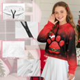 thumbnail image 6 of Xixirimido Christmas Snowflake Paw Red Pattern Girls' Hoodies Sweatshirts with Pocket Half Zipper Pullover Crop Tops for Teen Girls Long Sleeve Sweater Size 13-14, 6 of 7