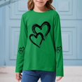thumbnail image 4 of Cethrio Girls Long Sleeve Tops, Spring Pullover Crew Neck Casual Graphic Tees Green Size 3-4 T, 4 of 5