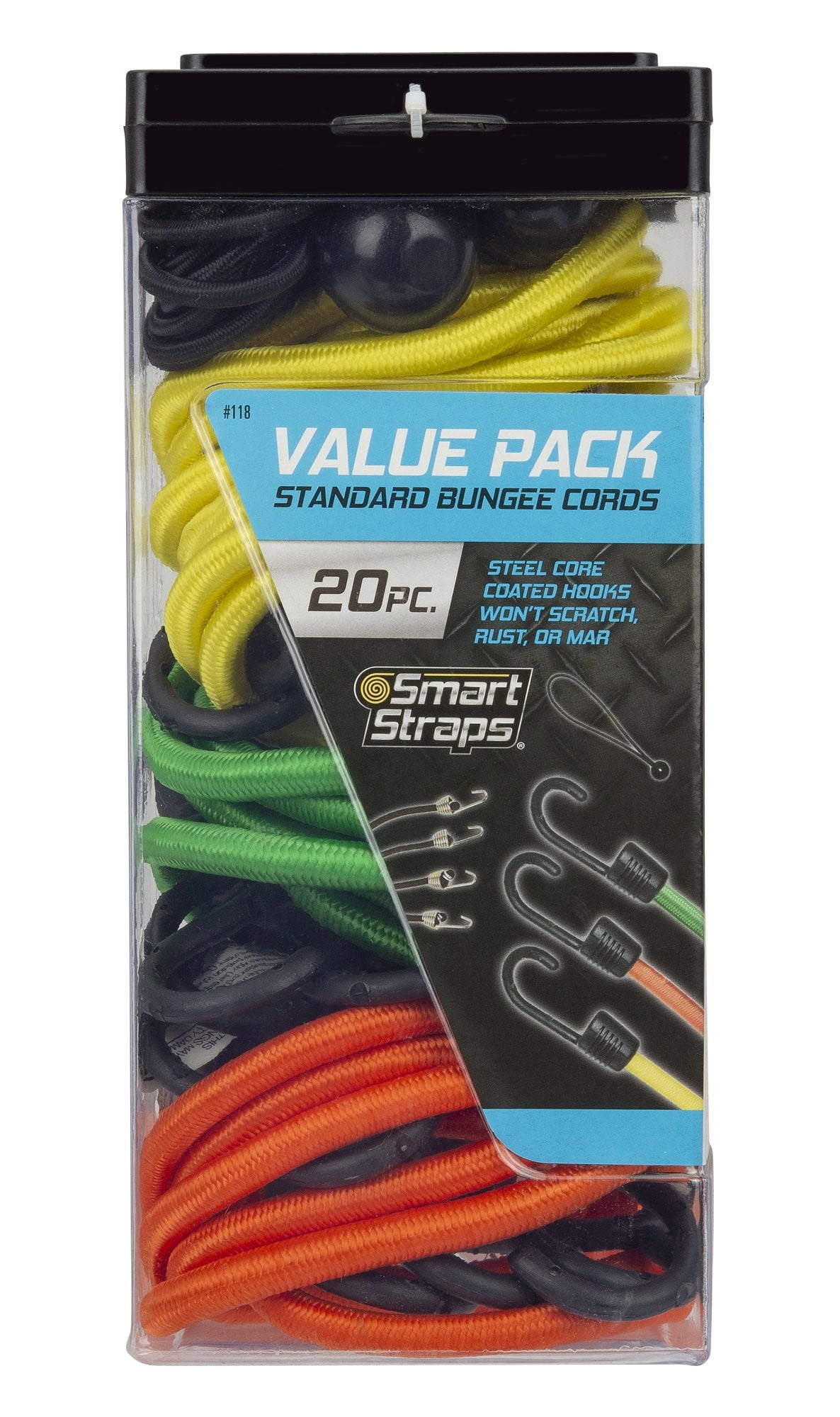 SmartStraps Standard Bungee Cords, 20Pack