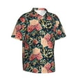 thumbnail image 2 of Balery Rose Flowers Print Men's Hawaiian Shirts Short Sleeve Beach Shirt Relaxed Fit Vacation Button Down Shirts-, 2 of 9