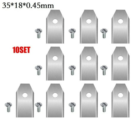 

10Set Steel Lawnmower Blades Trimmer Cutter Piece Replacement For Lawnmower Tool