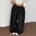 thumbnail image 2 of GrmtClth Plush Wide Leg Pants for Women Cozy Loose Fit Long Pants Casual Fleece Thermal Elastic Waist Bottoms Black S, 2 of 6