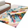 thumbnail image 2 of Mountains Teal Runner Rug 2.7x5 FT,Non Slip Entryway Carpet,Yellow Red Turquoise Abstract Painting Art Washable Soft Floor Carpet Entrance Mat Non-Shedding Throw Rug for Hallway Laundry Room Bedside, 2 of 9