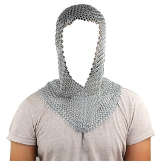 Medieval Knight Silver Eyes Chainmail Coif Armor Hood Battle Ready Chain  Mail Renaissance Viking LARP Costume