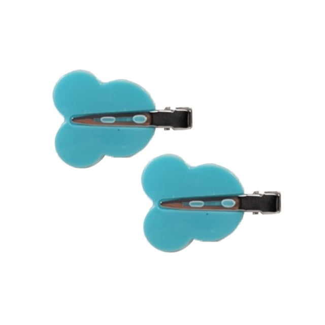 2Pcs Non-trace Épingles à Cheveux Matériau Robuste Simple Charmant Coiffeuse Clip Style à la Mode pour Bébé Femmes Filles Tête de Souris Bleu