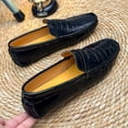 thumbnail image 3 of Men's Casual Loafers Slip On Leather Shoes Lightweight Driving Shoes Moccasins Classic Penny Loafer Flats Boat Shoes Big Size, 3 of 9