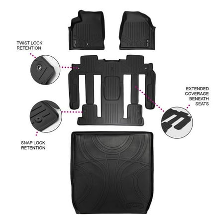 Maxliner 2009 2017 Chevrolet Traverse Buick Enclave Floor Mats Cargo Maxliner 2009 2017 Chevrolet Traverse Buick Enclave Floor Mats Cargo Liner Behind 2nd Row Set