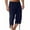 Dark Blue, variant on Mens Cargo Shorts Long Capri Below The Knee Shorts 3/4 Classic Fit Straight Hiking Work Shorts with Pockets
