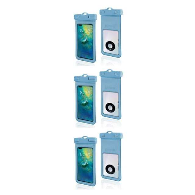 Decodeary Sac Étanche de Téléphone Sac Sec avec Lanière Réutilisable Étui de Protection Gris Bleu 3Set