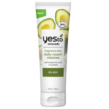 Yes To Avocado Daily Cream Facial Cleanser, Fragrance Free, 4 Fl Oz