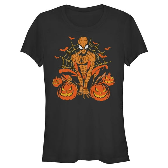 Juniors Marvel: Spider-Man Jack-O-Lantern Spideyween T Shirt