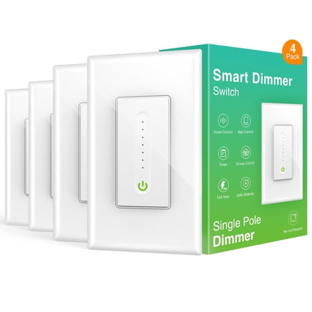 Smart Dimmer Switch Works with Alexa and Google Assistant Single-Pole 2 ...